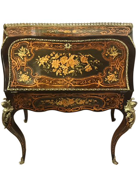 Après restauration. Bureau de pente de style Louis XV Après restauration. Bureau de pente de style Louis XV