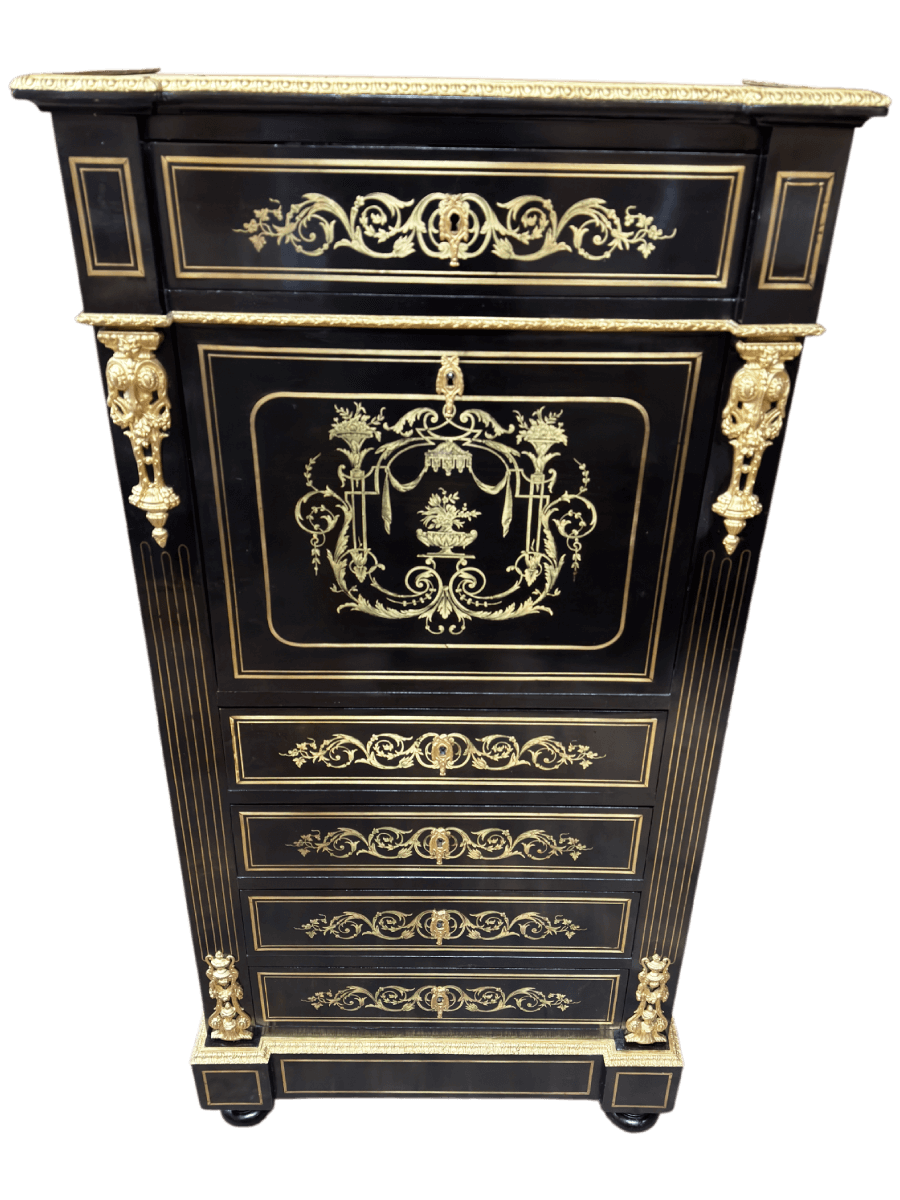 Après restauration. Secrétaire d'époque Napoléon III Après restauration. Restauration à Paris - Vincennes d'un secrétaire d'époque Napoléon III